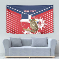 Personalized Dominican Republic Independence Day Tapestry Palmchat With Map