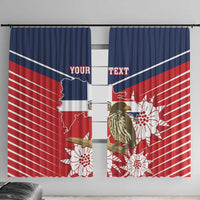 Personalized Dominican Republic Independence Day Window Curtain Palmchat With Map - Wonder Print Shop