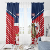 Personalized Dominican Republic Independence Day Window Curtain Palmchat With Map - Wonder Print Shop