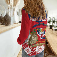 Personalized Dominican Republic Independence Day Women Casual Shirt Palmchat With Map - Wonder Print Shop