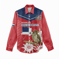 Personalized Dominican Republic Independence Day Women Casual Shirt Palmchat With Map - Wonder Print Shop
