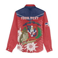 Personalized Dominican Republic Independence Day Women Casual Shirt Palmchat With Map - Wonder Print Shop