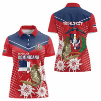 Personalized Dominican Republic Independence Day Women Polo Shirt Palmchat With Map - Wonder Print Shop