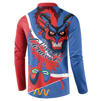 Carnival Dominicano Button Sweatshirt Dominican Republic Diablos Cojuelos Mask