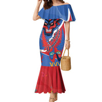 Carnival Dominicano Family Matching Mermaid Dress and Hawaiian Shirt Dominican Republic Diablos Cojuelos Mask