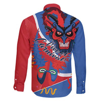 Carnival Dominicano Family Matching Off The Shoulder Long Sleeve Dress and Hawaiian Shirt Dominican Republic Diablos Cojuelos Mask