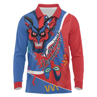 Carnival Dominicano Long Sleeve Polo Shirt Dominican Republic Diablos Cojuelos Mask