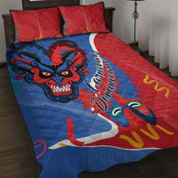 Carnival Dominicano Quilt Bed Set Dominican Republic Diablos Cojuelos Mask
