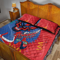 Carnival Dominicano Quilt Bed Set Dominican Republic Diablos Cojuelos Mask