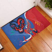 Carnival Dominicano Rubber Doormat Dominican Republic Diablos Cojuelos Mask