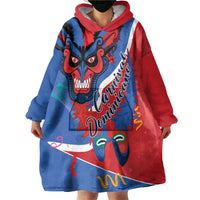 Carnival Dominicano Wearable Blanket Hoodie Dominican Republic Diablos Cojuelos Mask - Wonder Print Shop