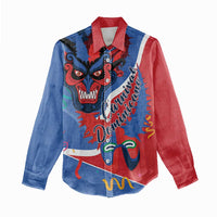 Carnival Dominicano Women Casual Shirt Dominican Republic Diablos Cojuelos Mask - Wonder Print Shop