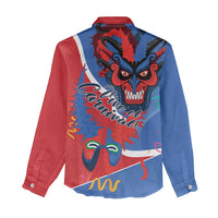 Carnival Dominicano Women Casual Shirt Dominican Republic Diablos Cojuelos Mask - Wonder Print Shop
