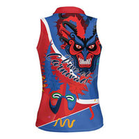 Carnival Dominicano Women Sleeveless Polo Shirt Dominican Republic Diablos Cojuelos Mask - Wonder Print Shop