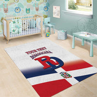 Custom Dominican Republic 2025 Baseball Area Rug Go Champions Flag Style