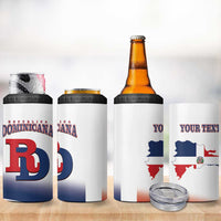 Custom Dominican Republic 2025 Baseball 4 in 1 Can Cooler Tumbler Go Champions Flag Style