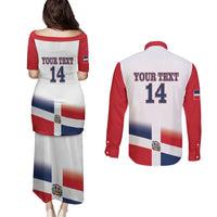 Custom Dominican Republic 2025 Baseball Couples Matching Puletasi and Long Sleeve Button Shirt Go Champions Flag Style