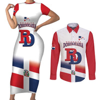 Custom Dominican Republic 2025 Baseball Couples Matching Short Sleeve Bodycon Dress and Long Sleeve Button Shirt Go Champions Flag Style