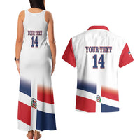 Custom Dominican Republic 2025 Baseball Couples Matching Tank Maxi Dress and Hawaiian Shirt Go Champions Flag Style