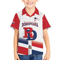 Custom Dominican Republic 2025 Baseball Family Matching Off Shoulder Short Dress and Hawaiian Shirt Go Champions Flag Style