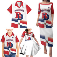 Custom Dominican Republic 2025 Baseball Family Matching Puletasi and Hawaiian Shirt Go Champions Flag Style