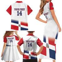 Custom Dominican Republic 2025 Baseball Family Matching Short Sleeve Bodycon Dress and Hawaiian Shirt Go Champions Flag Style