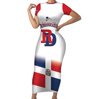 Custom Dominican Republic 2025 Baseball Family Matching Short Sleeve Bodycon Dress and Hawaiian Shirt Go Champions Flag Style