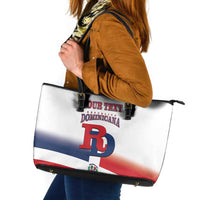 Custom Dominican Republic 2025 Baseball Leather Tote Bag Go Champions Flag Style