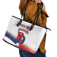 Custom Dominican Republic 2025 Baseball Leather Tote Bag Go Champions Flag Style