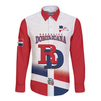 Custom Dominican Republic 2025 Baseball Long Sleeve Button Shirt Go Champions Flag Style