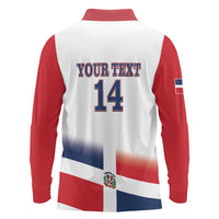 Custom Dominican Republic 2025 Baseball Long Sleeve Polo Shirt Go Champions Flag Style