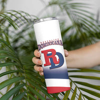 Custom Dominican Republic 2025 Baseball Skinny Tumbler Go Champions Flag Style