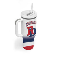 Custom Dominican Republic 2025 Baseball Tumbler With Handle Go Champions Flag Style