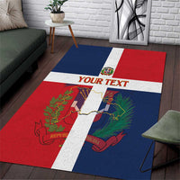 Custom Dominican Republic Football Area Rug Go Champions Flag Style