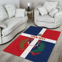 Custom Dominican Republic Football Area Rug Go Champions Flag Style