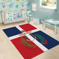 Custom Dominican Republic Football Area Rug Go Champions Flag Style