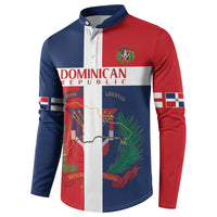 Custom Dominican Republic Football Button Sweatshirt Go Champions Flag Style