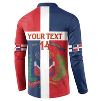 Custom Dominican Republic Football Button Sweatshirt Go Champions Flag Style