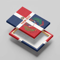 Custom Dominican Republic Football Canvas Wall Art Go Champions Flag Style