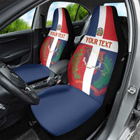 Custom Dominican Republic Football Car Seat Cover Go Champions Flag Style
