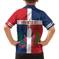Custom Dominican Republic Football Family Matching Long Sleeve Bodycon Dress and Hawaiian Shirt Go Champions Flag Style