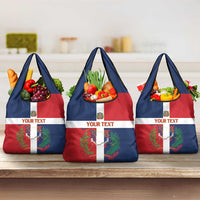 Custom Dominican Republic Football Grocery Bag Go Champions Flag Style