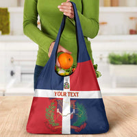 Custom Dominican Republic Football Grocery Bag Go Champions Flag Style