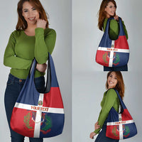 Custom Dominican Republic Football Grocery Bag Go Champions Flag Style