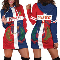 Custom Dominican Republic Football Hoodie Dress Go Champions Flag Style