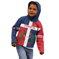 Custom Dominican Republic Football Kid Hoodie Go Champions Flag Style