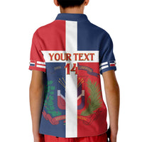Custom Dominican Republic Football Kid Polo Shirt Go Champions Flag Style