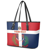 Custom Dominican Republic Football Leather Tote Bag Go Champions Flag Style