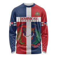 Custom Dominican Republic Football Long Sleeve Shirt Go Champions Flag Style