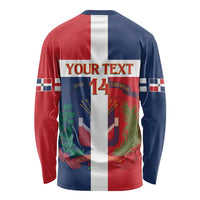Custom Dominican Republic Football Long Sleeve Shirt Go Champions Flag Style